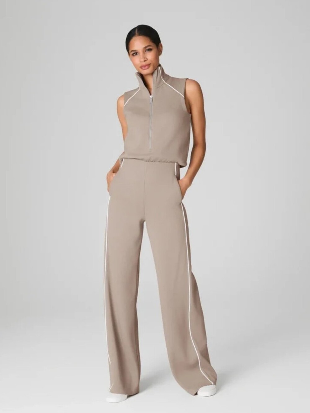 NWT Spanx Airessentials Pique Sleeveless Mockneck Jumpsuit Size Medium
